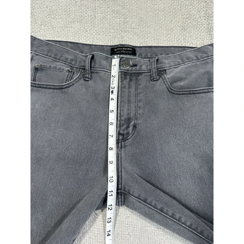 Banana Republic Jeans Mens 34x32‎ Gray Premium Performance Stretch Slim Straight